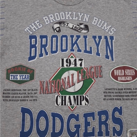 Vintage Rare Long Gone Brooklyn Dodgers Graphic T-Shirt XL - Picture 2 of 4